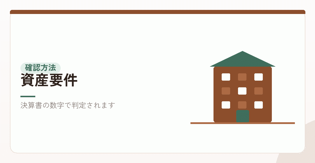 資産要件が貸借対照表で確かめられることを表したイラスト