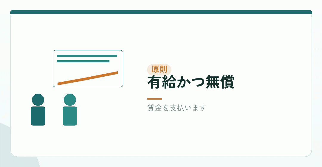 有給かつ無償の意味を表したイラスト
