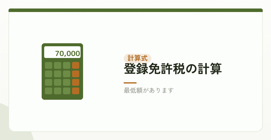 登録免許税の計算式を表したイラスト