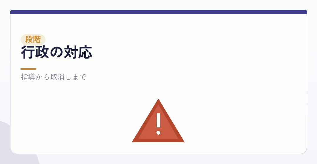 行政の対応が段階を踏むことを表したイラスト