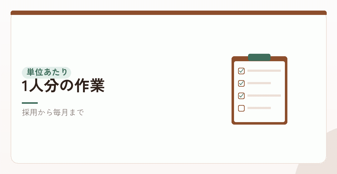 派遣スタッフ1人あたりの作業を表したイラスト