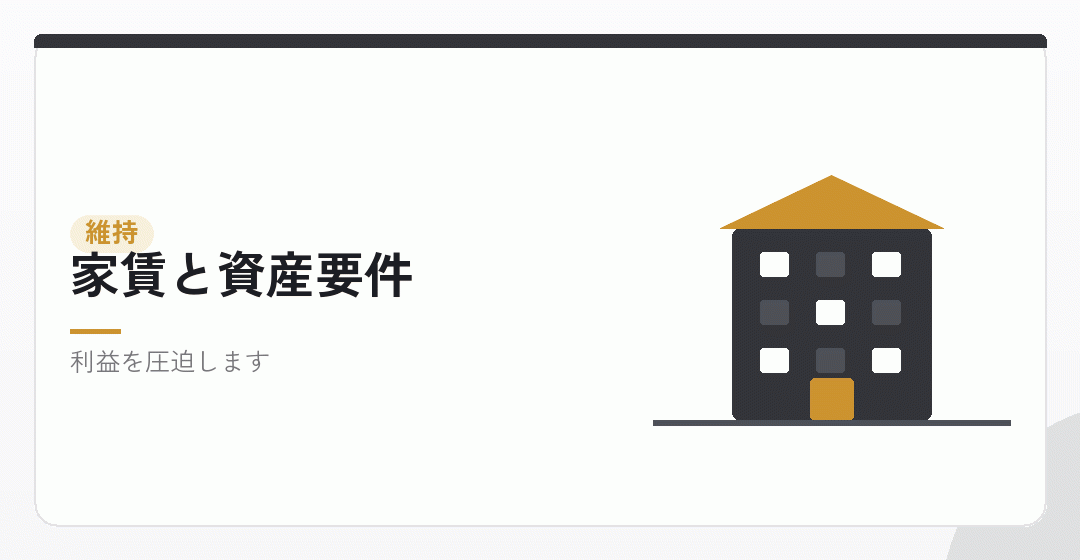 家賃と許可の維持の関係を表したイラスト