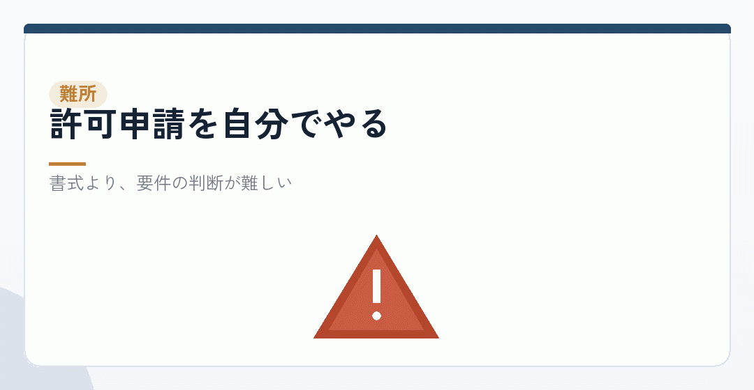 許可申請でつまずく場面を表したイラスト