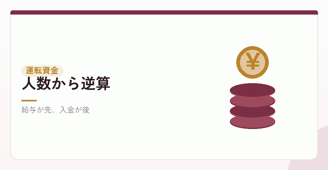 人数から運転資金を計算するイラスト
