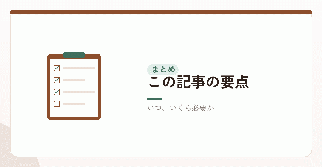 時系列で見た資金計画をまとめたイラスト