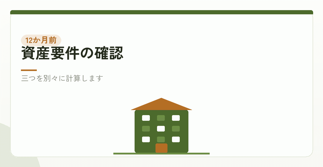 資産要件を計算するイラスト