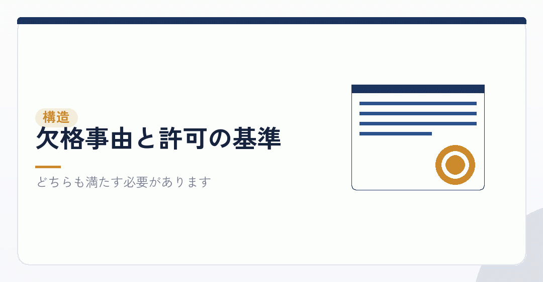 許可に二つの関門があることを表したイラスト