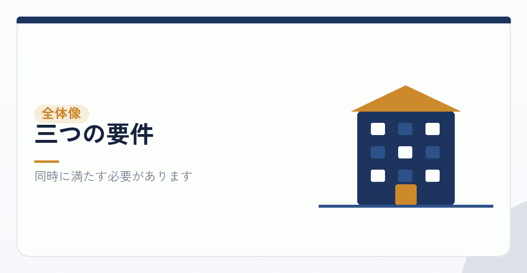 三つの資産要件を表したイラスト