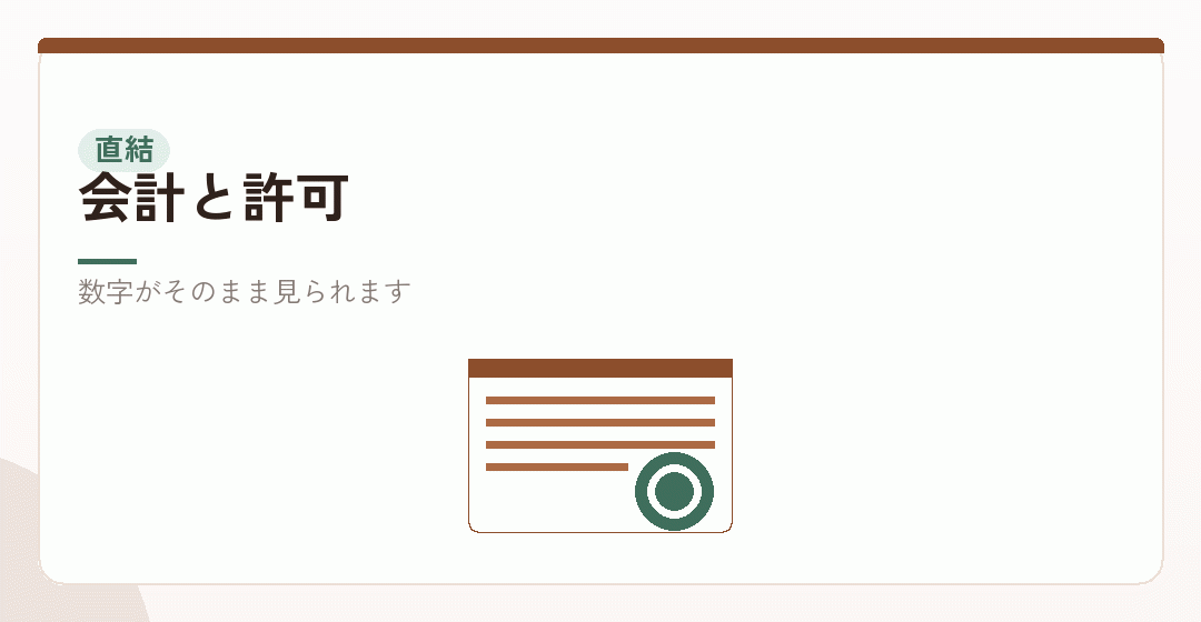 決算書が許可の要件の判定に使われることを表したイラスト
