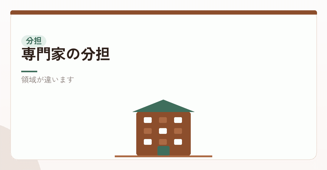 専門家の分担を表したイラスト