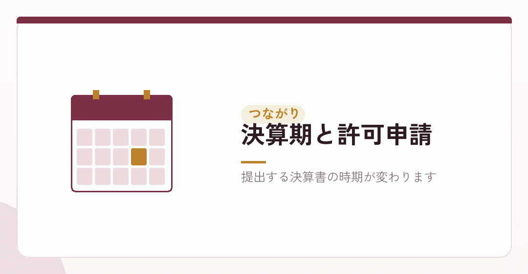 決算期と許可申請のつながりを表したイラスト