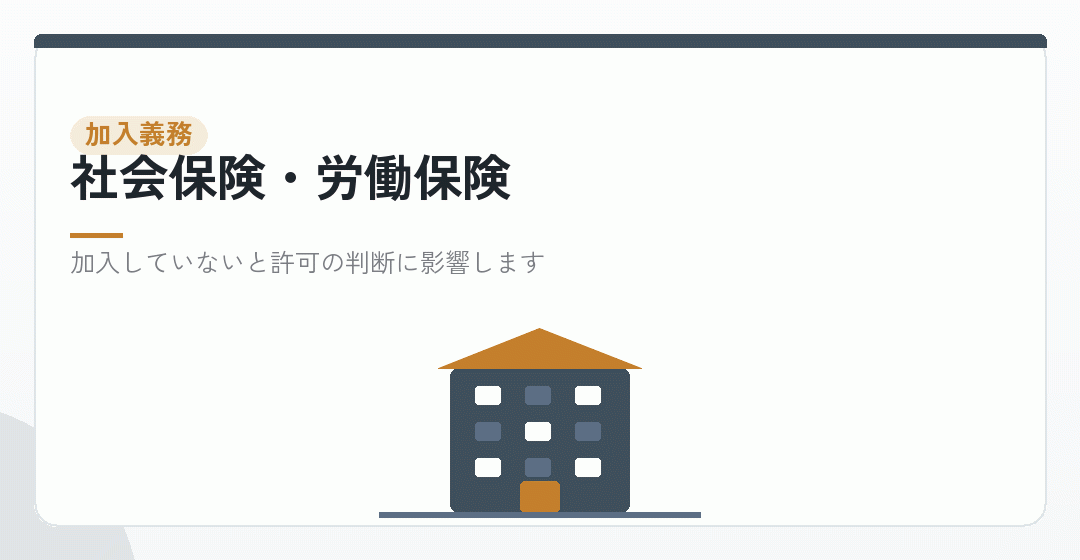 社会保険と労働保険の加入を表したイラスト