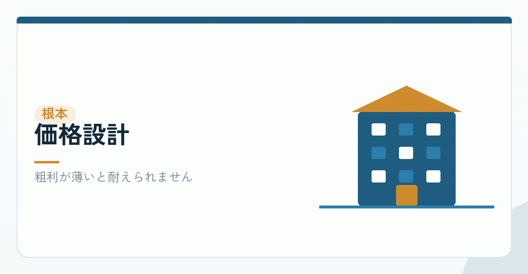 価格設計が四つすべてに効くことを表したイラスト
