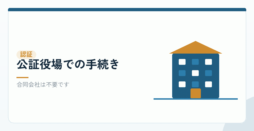 公証役場での定款認証を表したイラスト