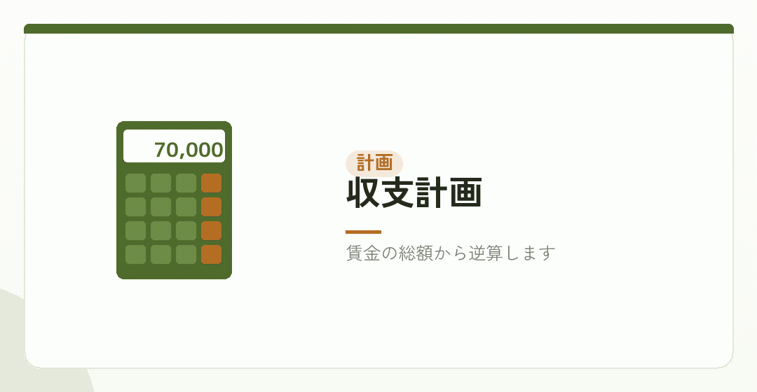 負担を織り込んだ収支計画を表したイラスト