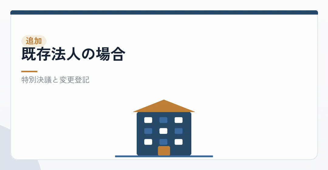事業目的を追加する手続きを表したイラスト